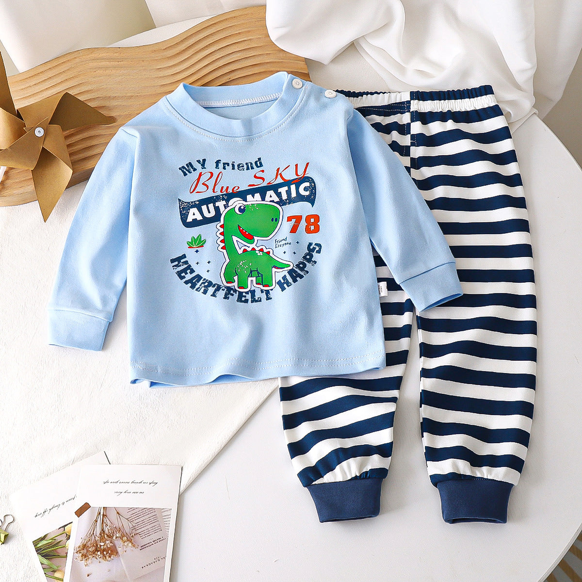 Children's Pure Cotton Cartoon Trouser Suit